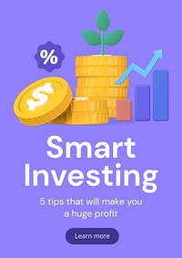 Smart investing  poster template