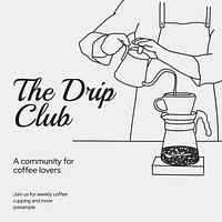 Coffee lover community Facebook post template