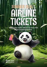 Airline tickets deal poster template