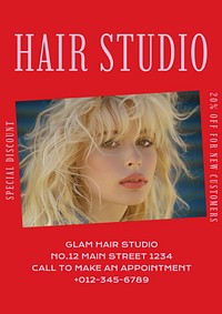 Hair studio poster template