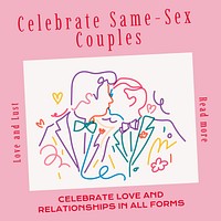 Same sex couples Instagram post template