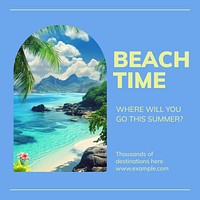 Summer holiday Instagram post template