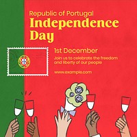 Portugal Independence Day Instagram post template
