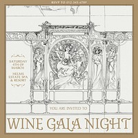 Wine gala night Instagram post template design