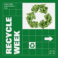Recycle week Instagram post template design