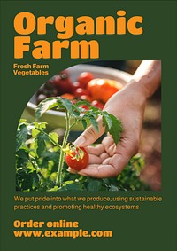 Organic farm poster template and design