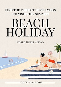 Beach holiday  poster template & design