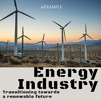 Energy industry Instagram post template design