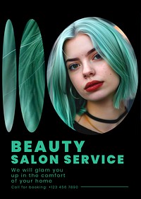 Beauty salon service poster template