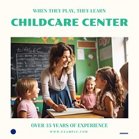Childcare center Facebook post template