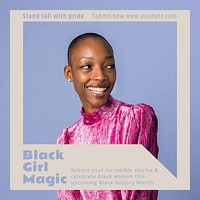 Black girl magic Instagram post template design