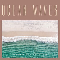Ocean waves Instagram post template design