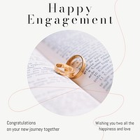 Happy engagement Instagram post template design