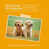 Pet shop delivery Instagram post template,  social media design