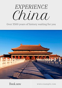China travel poster template and design