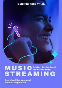 Music streaming poster template