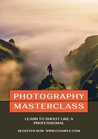 Photography masterclass poster template & design