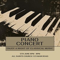 Piano concert Instagram post template