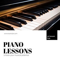 Piano lessons Instagram post template