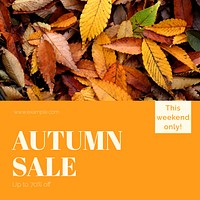 Autumn sale  Instagram post template design