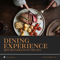 Dining experience Instagram post template design