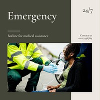 Medical emergency Instagram post template