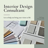 Interior  consultant Instagram post template design