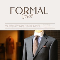 Formal suit Instagram post template