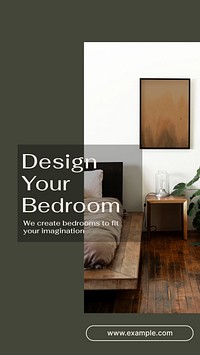 Bedroom design  Instagram story template