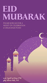 Eid Mubarak social story template Instagram design 