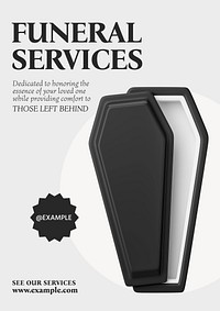 Funeral service poster template and design