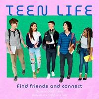 Teen life Instagram post template design