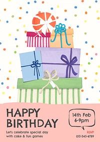 Happy birthday poster template and design