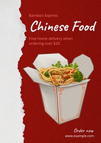 Chinese food poster template