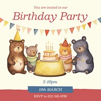 Birthday party Facebook post template