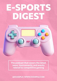 E-sports podcast poster template