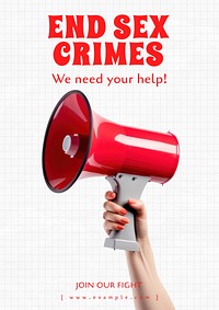 Anti-sex crime poster template and design