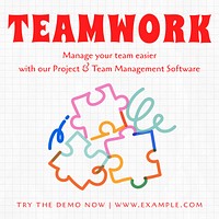 Team management software Instagram post template