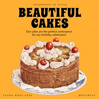 Cakes Instagram post template design