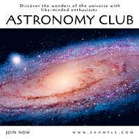 Astronomy club Instagram post template design
