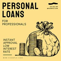 Personal loans Instagram post template   design