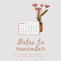 Date to remember Instagram post template design