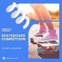 Skateboard competition Instagram post template