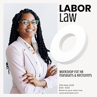 Labor law Instagram post template design