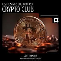 Crypto Club Instagram post template   ad design