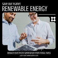 Renewable energy Instagram post template    design