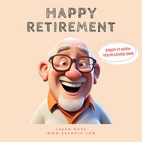 Happy retirement Instagram post template