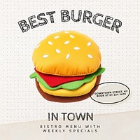 Burger shop Instagram post template