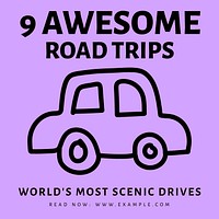 Awesome road trip Instagram post template
