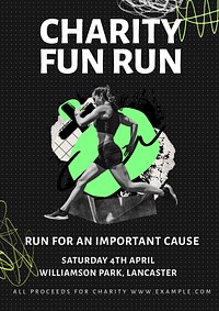 Charity run poster template  